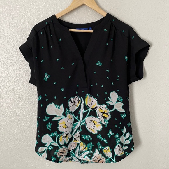 APT 9 Floral Blouse | Black | Small - Picture 1 of 9